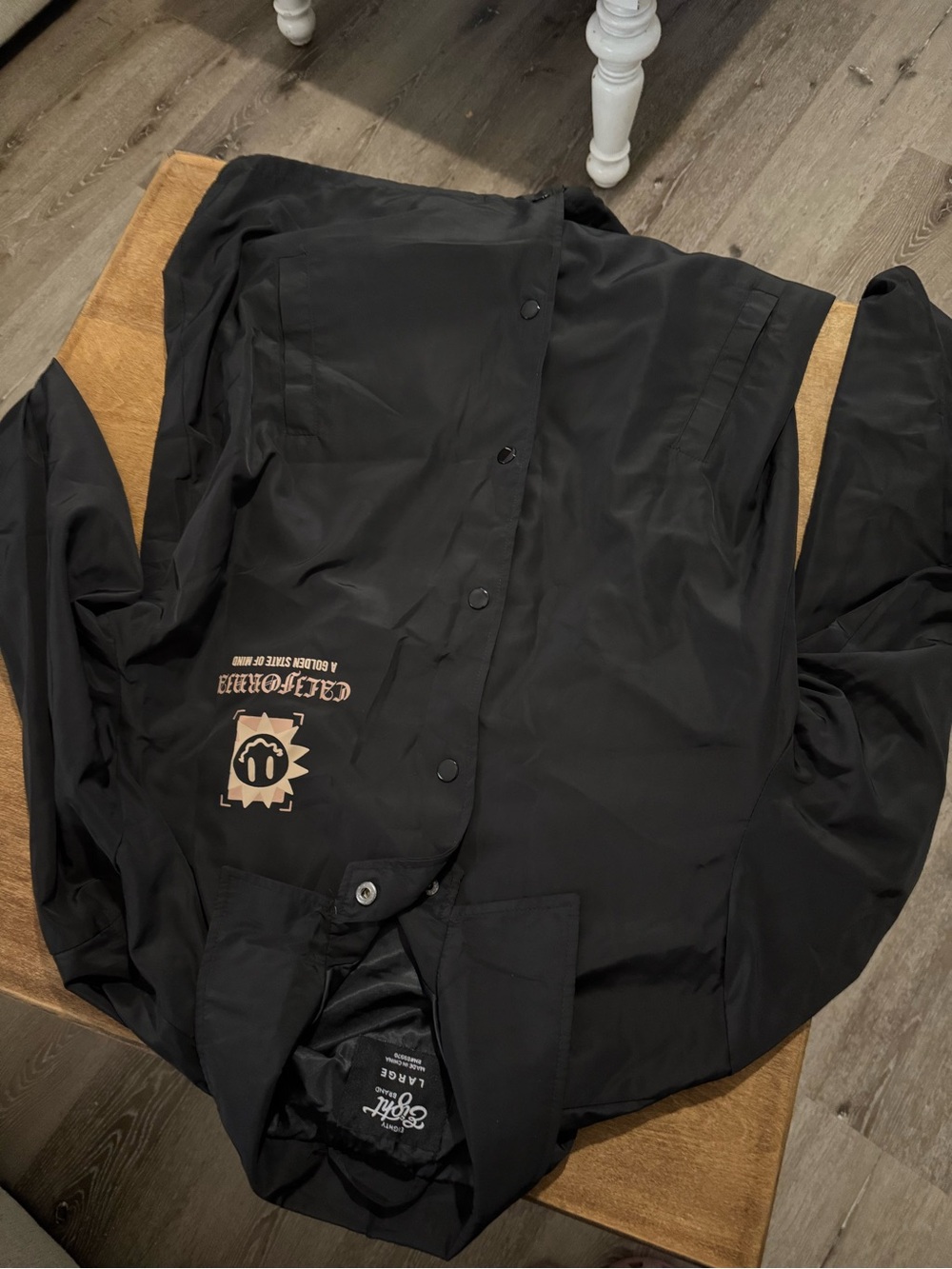 Black Coach Jacket - Logo Print